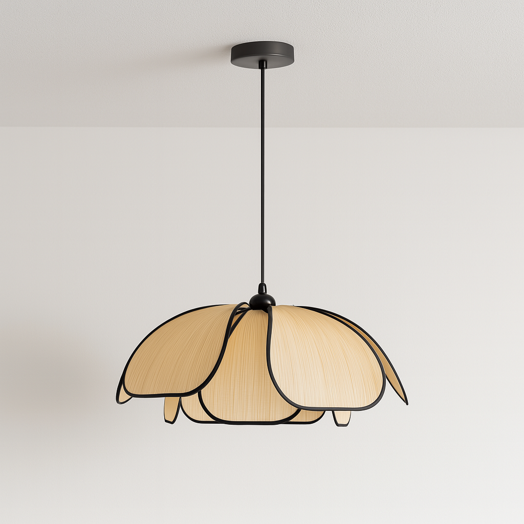 Pendente Minimalista Floral Bege Preto Delicado - homedecor