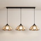 Pendente Minimalista Floral Bege Preto Delicado - homedecor