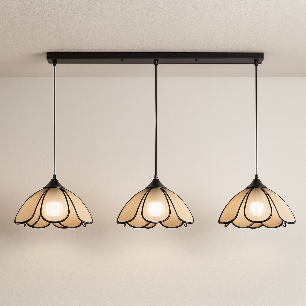Pendente Minimalista Floral Bege Preto Delicado - homedecor