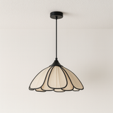 Pendente Minimalista Floral Bege Preto Delicado