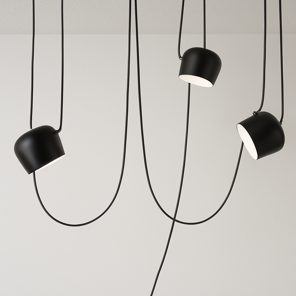 Pendente Triplo Preto Mesa Jantar Iluminação Design - homedecor