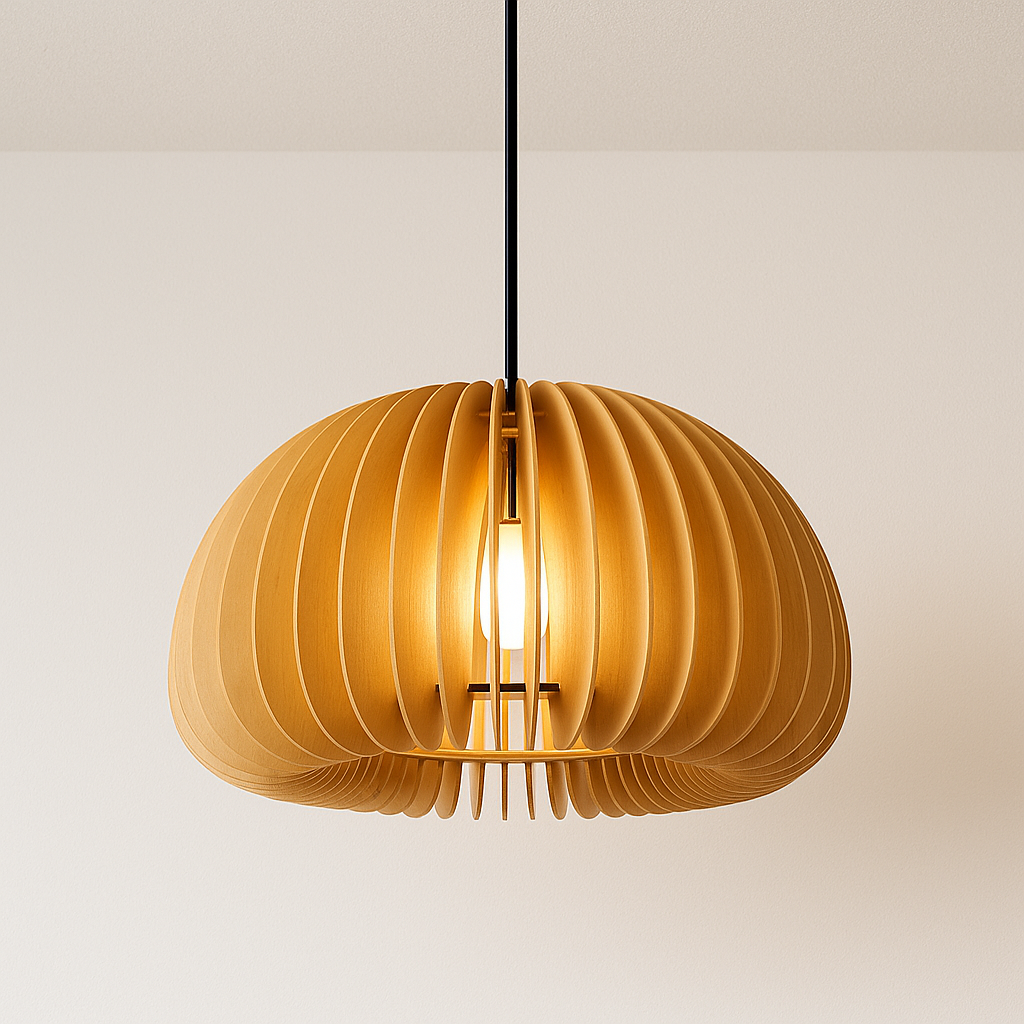 Pendente de Madeira Escandinavo Luz Acolhedora Design - homedecor