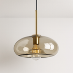 Pendente de Vidro Âmbar Esfera Dourado Design Elegante - homedecor