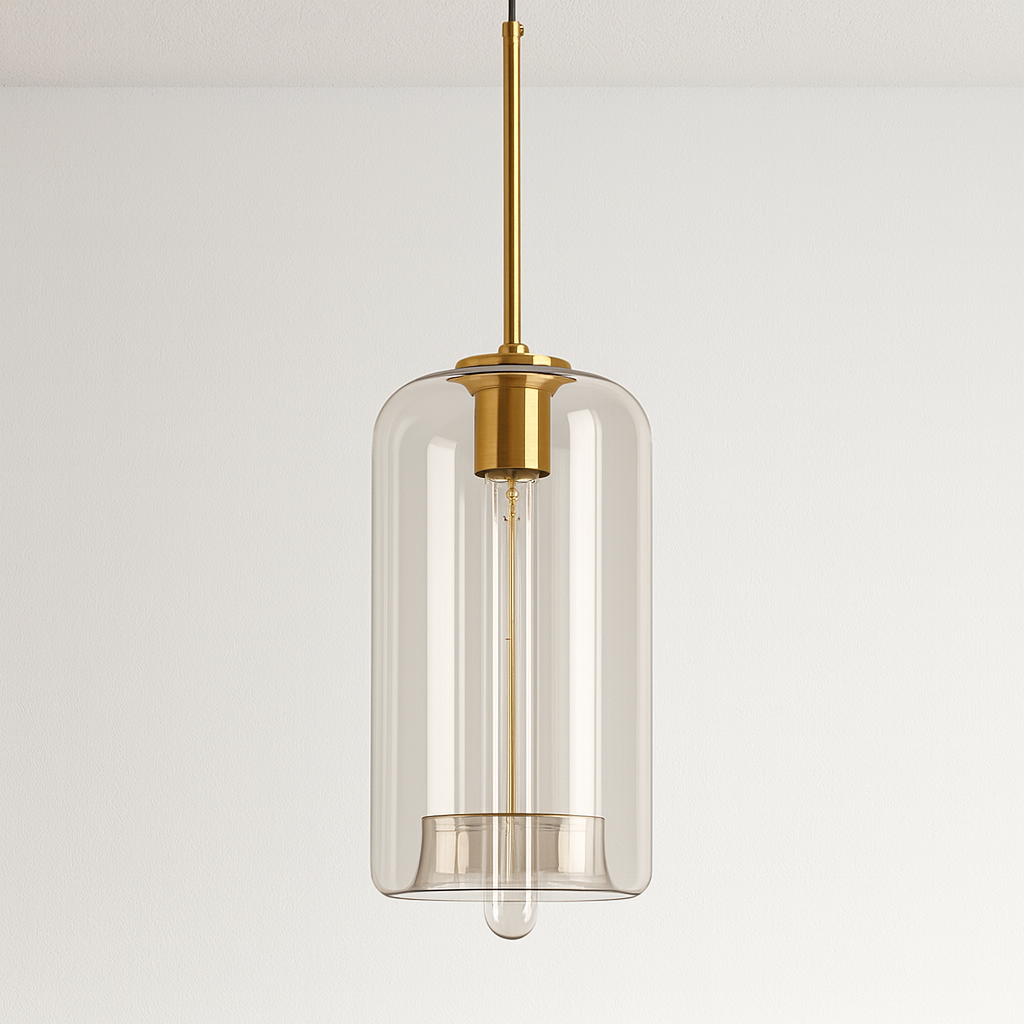 Pendente de Vidro Âmbar Esfera Dourado Design Elegante - homedecor
