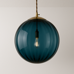 Pendente de Vidro Esfera Texturizada Latão Elegante - homedecor