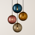 Pendente de Vidro Esfera Texturizada Latão Elegante - homedecor