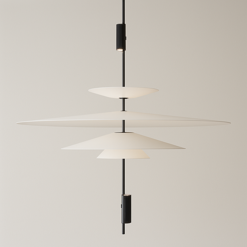 Pendente LED Cascata 4 Camadas Acrílico 68cm Design - homedecor