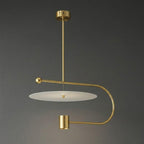 Pendente LED Disco Flutuante Haste Curva Moderno - homedecor