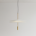 Pendente LED Flutuante 50-68cm Acrílico Dourado - homedecor