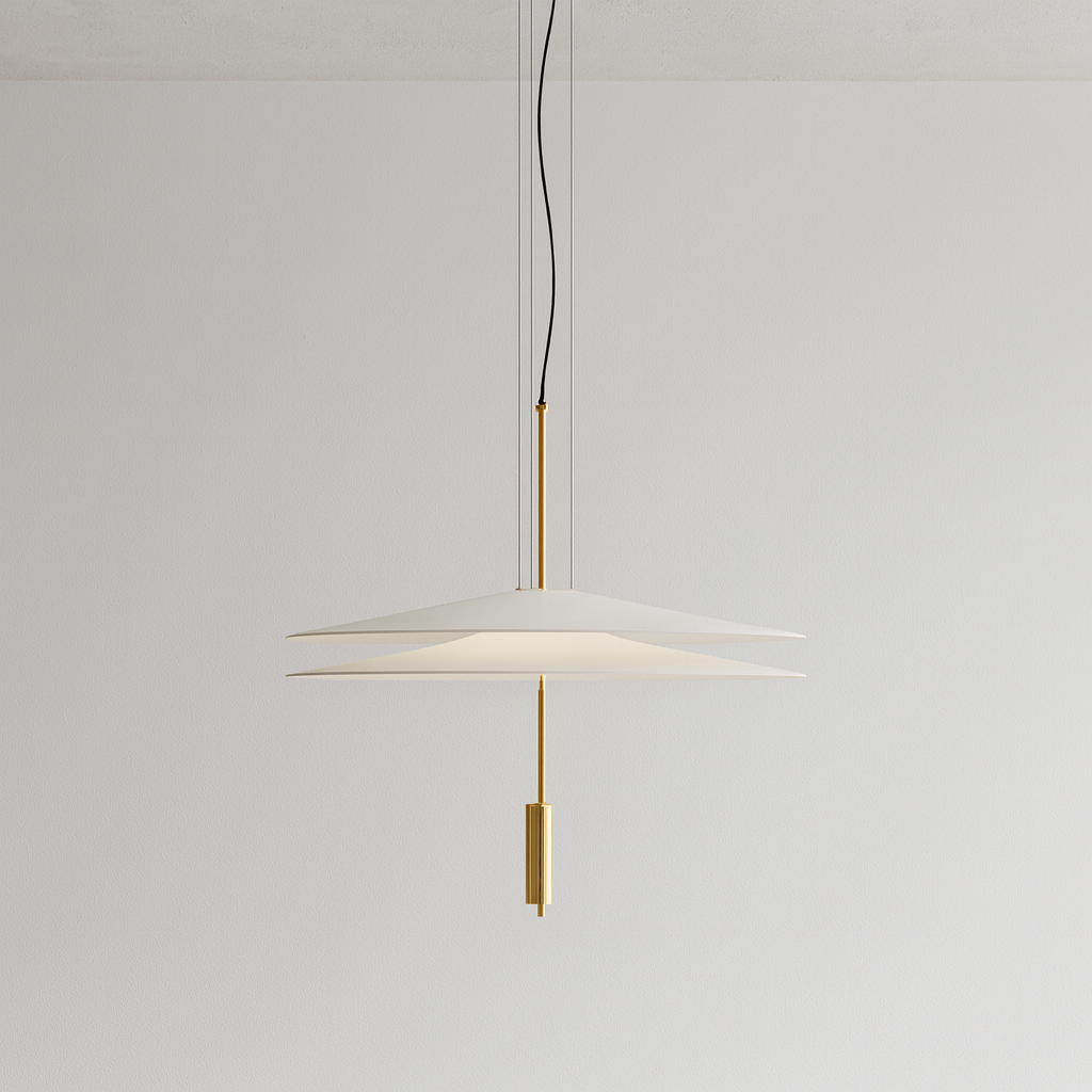 Pendente LED Flutuante 50-68cm Acrílico Dourado - homedecor