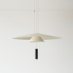 Pendente LED Flutuante 50-68cm Acrílico Dourado - homedecor