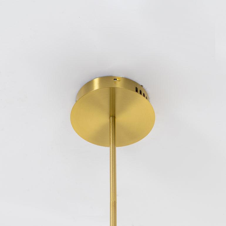 Pendente Linear Dourado Orgânico LED Integrado Design