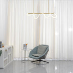 Pendente Linear Dourado Orgânico LED Integrado Design