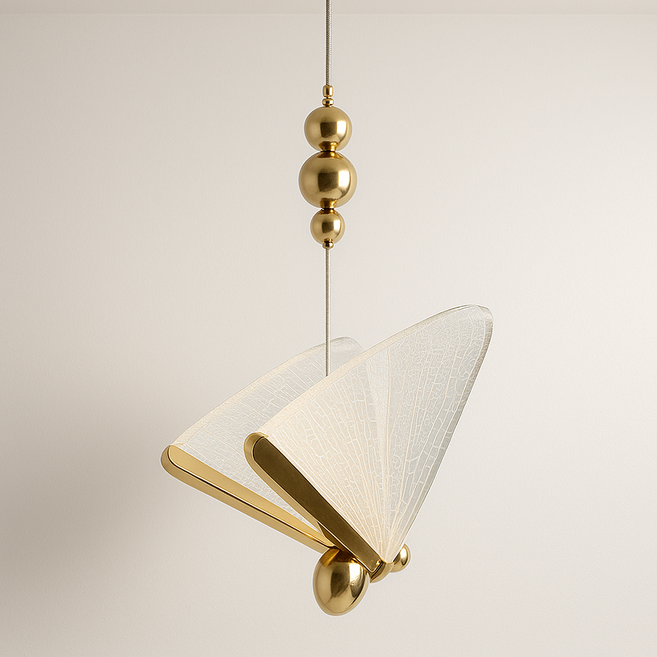 Pendente Lustre Borboleta Dourado LED Elegante - homedecor
