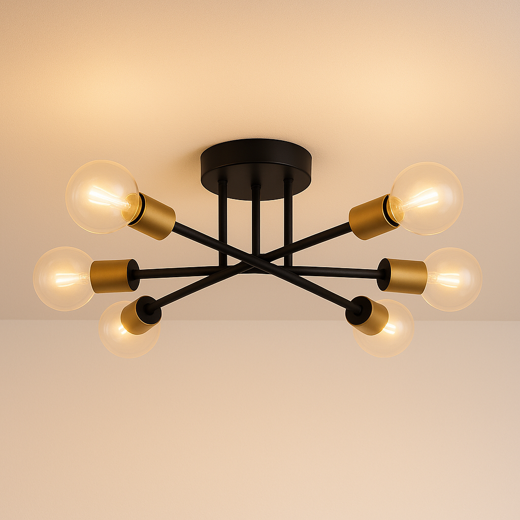 Pendente Sputnik 6 Braços 70cm Design Moderno - homedecor