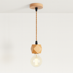 Pendente de Madeira Escandinavo Torneado Nórdico - homedecor