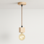 Pendente de Madeira Escandinavo Torneado Nórdico - homedecor