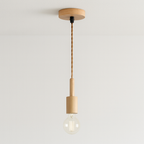 Pendente de Madeira Escandinavo Torneado Nórdico - homedecor