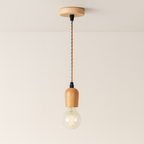 Pendente de Madeira Escandinavo Torneado Nórdico - homedecor