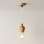 Pendente de Madeira Escandinavo Torneado Nórdico - homedecor