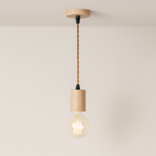Pendente de Madeira Escandinavo Torneado Nórdico - homedecor