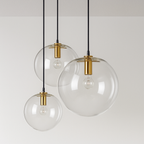 Pendente de Vidro Cristal Dourado Minimalista Elegante - homedecor