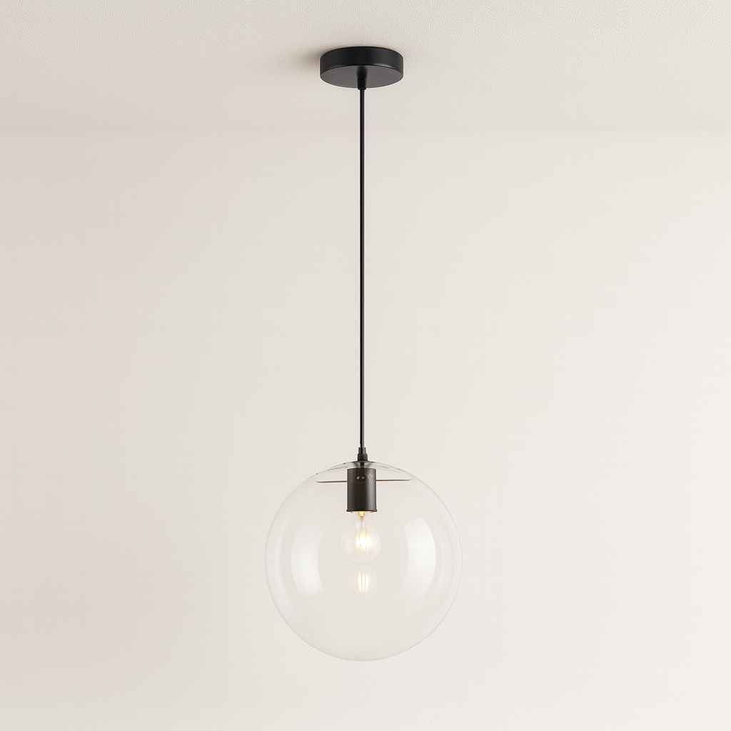 Pendente de Vidro Esfera Transparente 20-40cm Moderno - homedecor