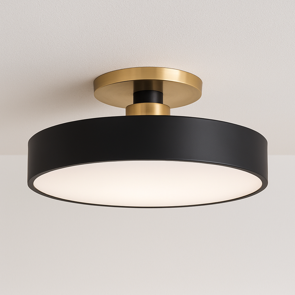 Plafon LED Colorido Circular Dourado Decorativo - homedecor