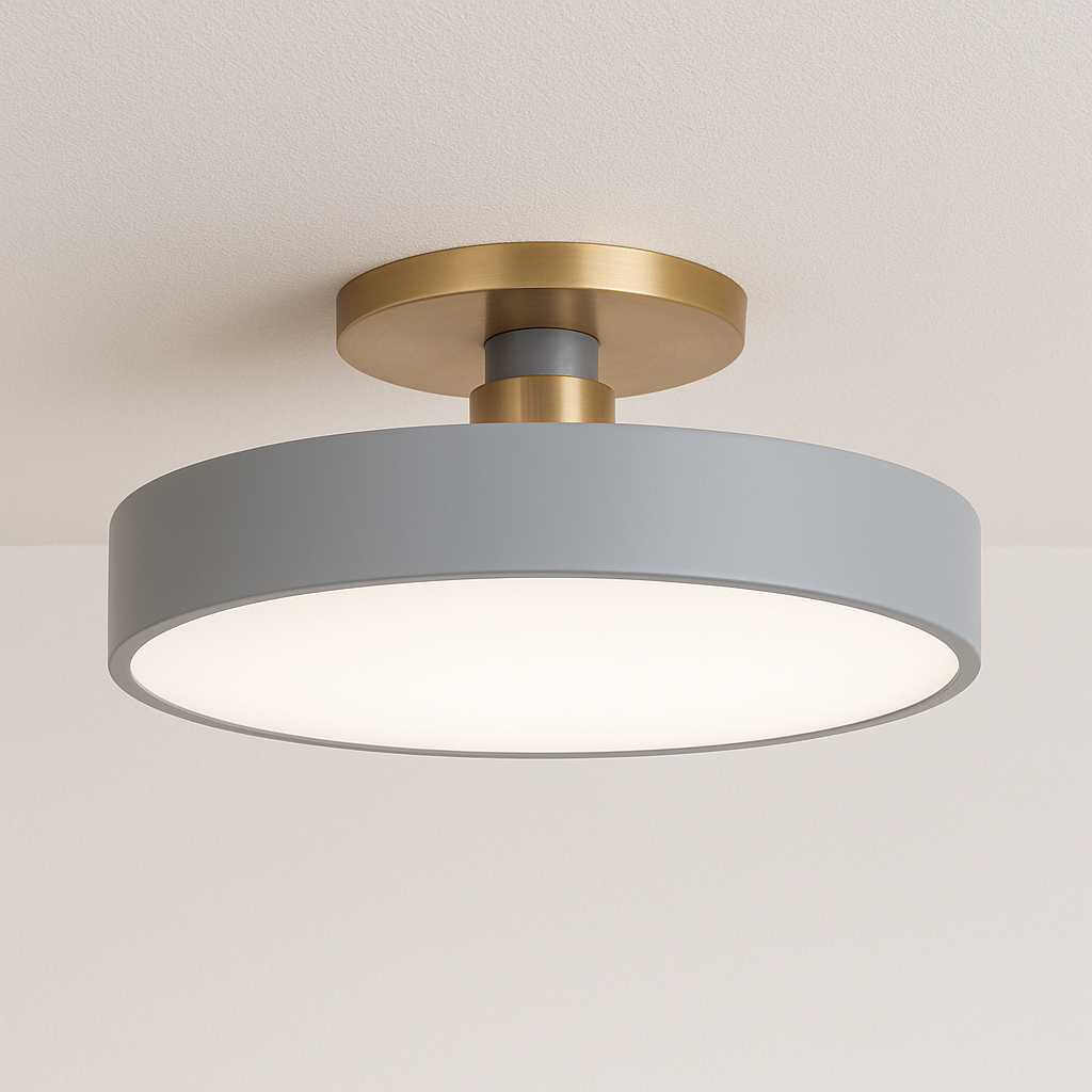 Plafon LED Colorido Circular Dourado Decorativo - homedecor