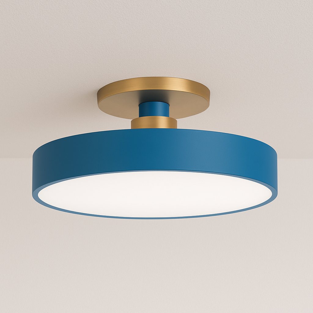 Plafon LED Colorido Circular Dourado Decorativo - homedecor