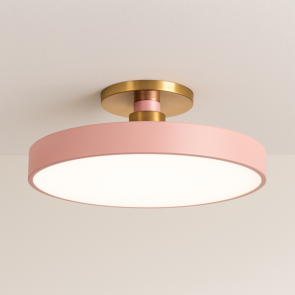 Plafon LED Colorido Circular Dourado Decorativo - homedecor