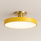 Plafon LED Colorido Circular Dourado Decorativo - homedecor