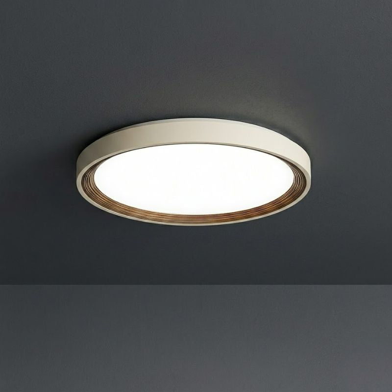 Plafon LED Redondo Bege Dourado 3 Formatos