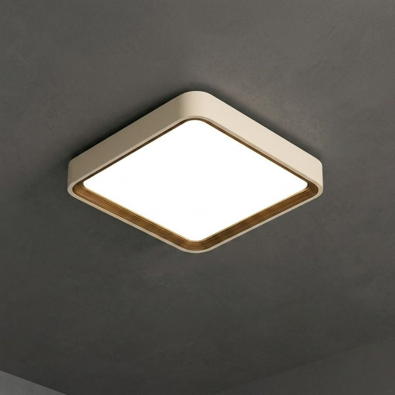 Plafon LED Redondo Bege Dourado 3 Formatos