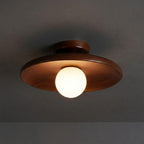 Plafon de Madeira Japandi Vidro Opalino Natural - homedecor