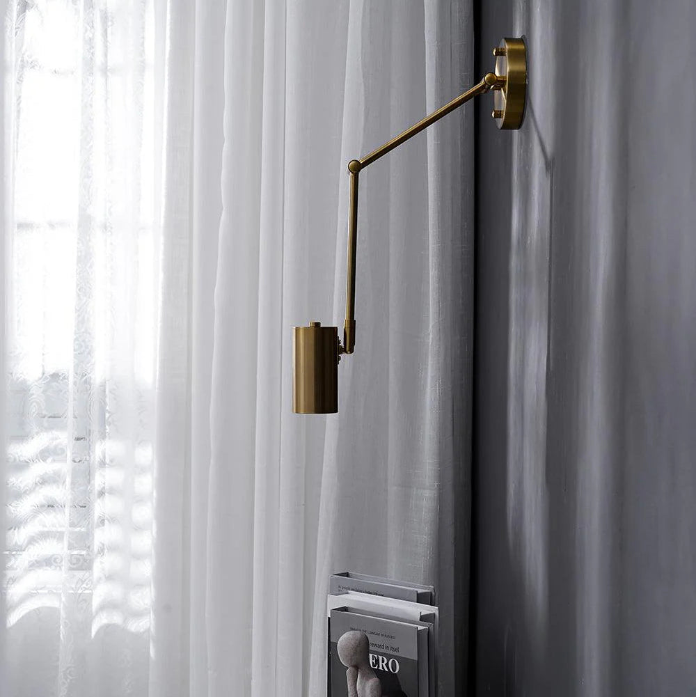 Arandela Articulada Asan Dourada | Extensão 53cm