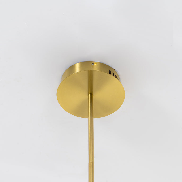 Pendente Linear Spirale Dourado | Design Orgânico e LED Integrado