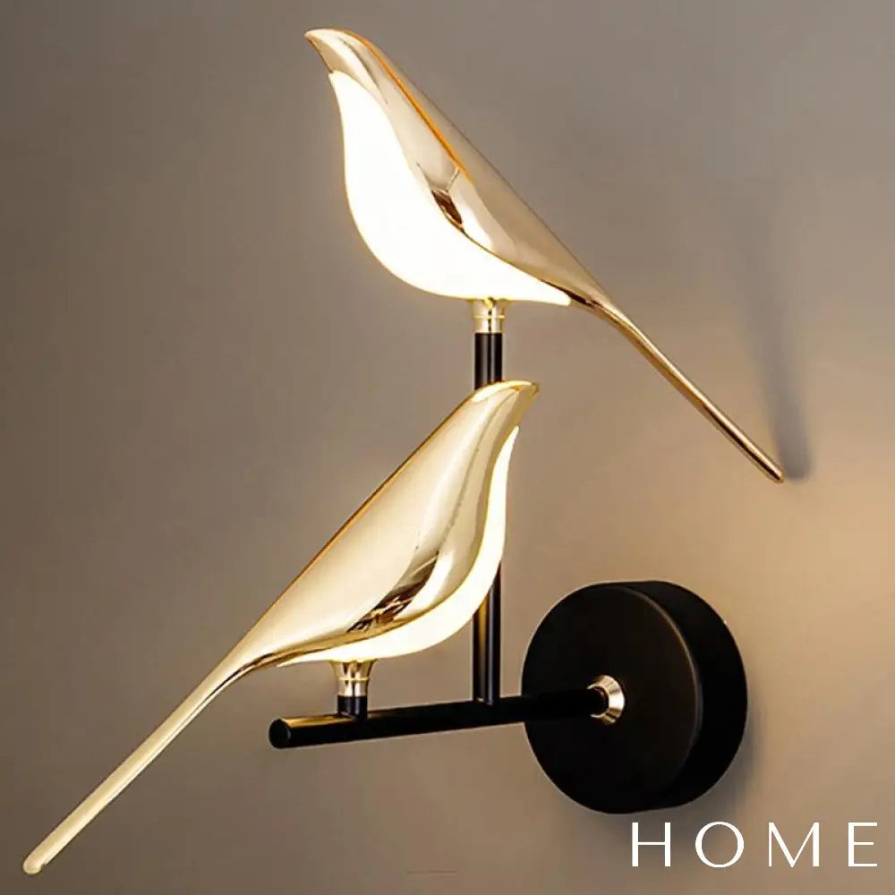 Arandela De Parede Com Design Pássaro Estilo Nórdico 2 Pássaros Iluminação