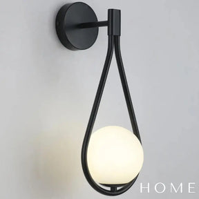 Arandela De Parede Em Metal Com Design Gota Minimalista Preto Iluminação