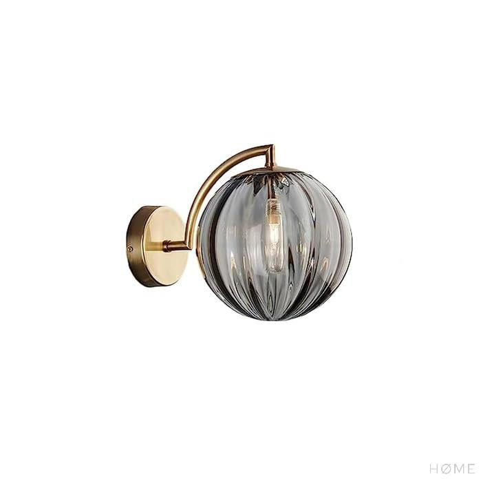 Arandela Dourada de Metal e Vidro Estilo Nórdico Vika - homedecor