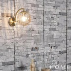 Arandela Dourada de Metal e Vidro Estilo Nórdico Vika - homedecor