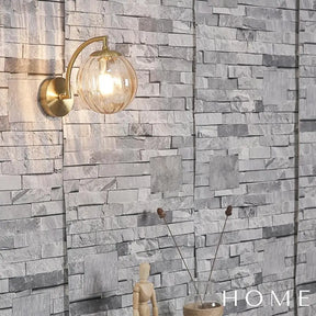 Arandela Dourada De Metal E Vidro Estilo Nórdico Para Parede Iluminação