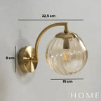 Arandela Dourada de Metal e Vidro Estilo Nórdico Vika - homedecor