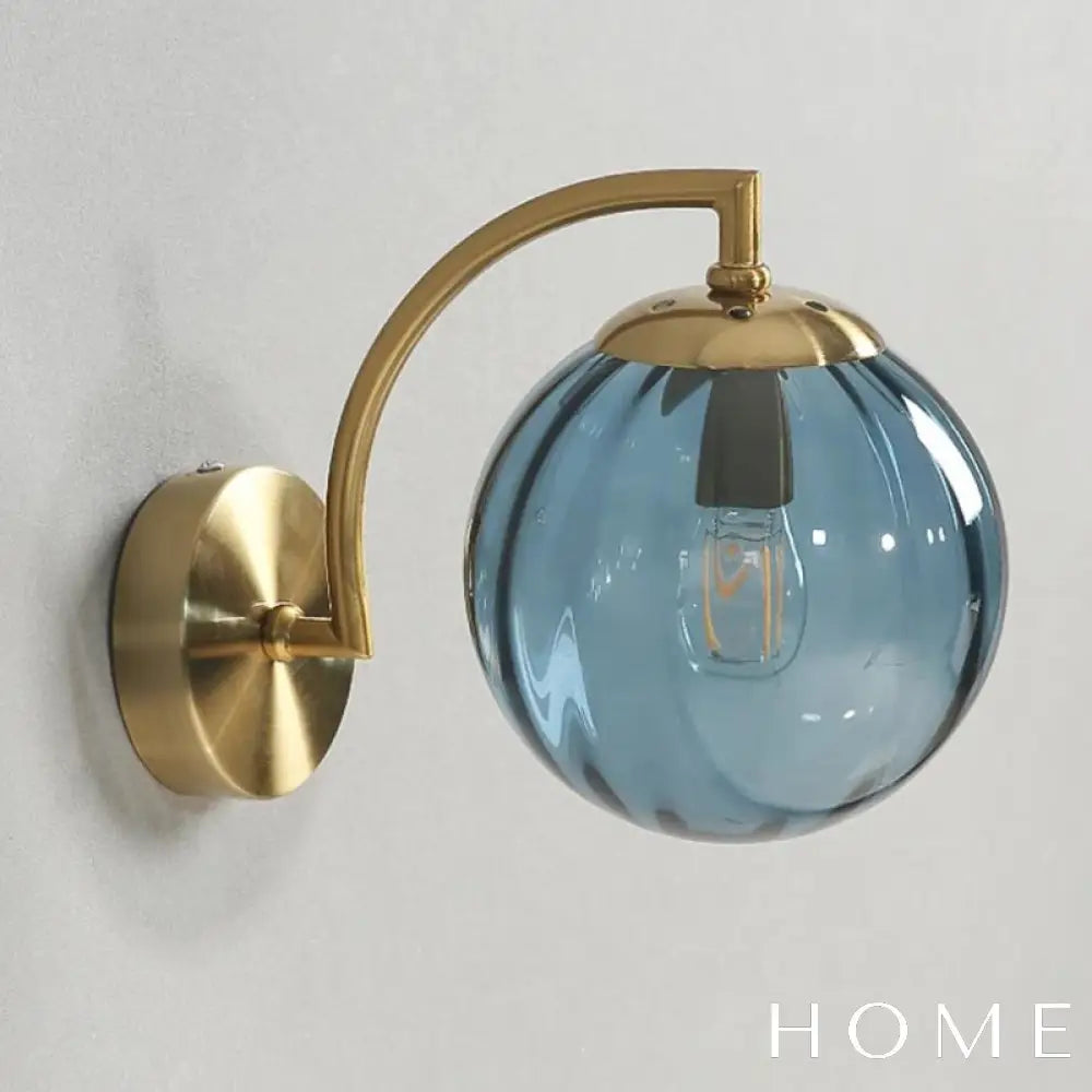 Arandela Dourada De Metal E Vidro Estilo Nórdico Para Parede Iluminação