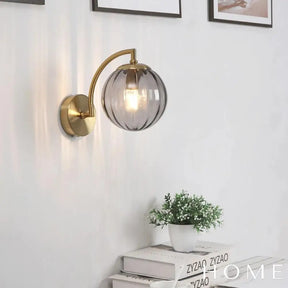 Arandela Dourada De Metal E Vidro Estilo Nórdico Para Parede Iluminação