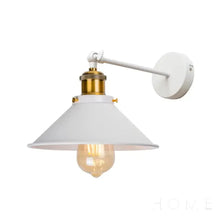 Arandela Interna Industrial Em Formato De Cone Para Parede Branco E Dourado Iluminação