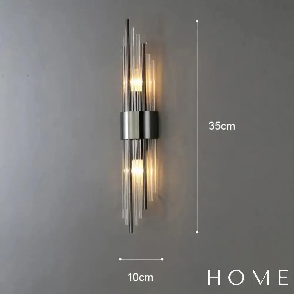 Arandela Spartan Metal e Vidro Parede - homedecor