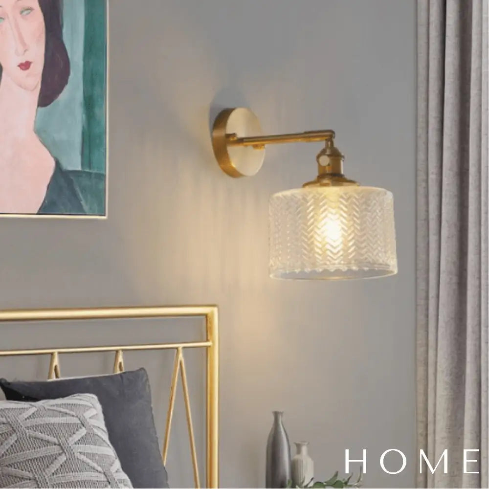 Arandela Vintage De Metal E Vidro Para Parede Iluminação