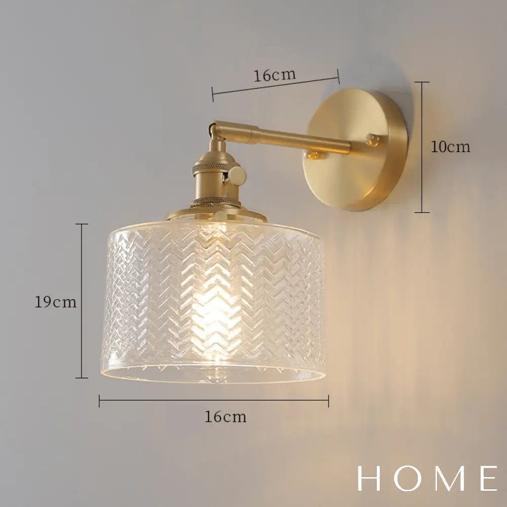 Arandela Vintage De Metal E Vidro Para Parede Transparente Iluminação