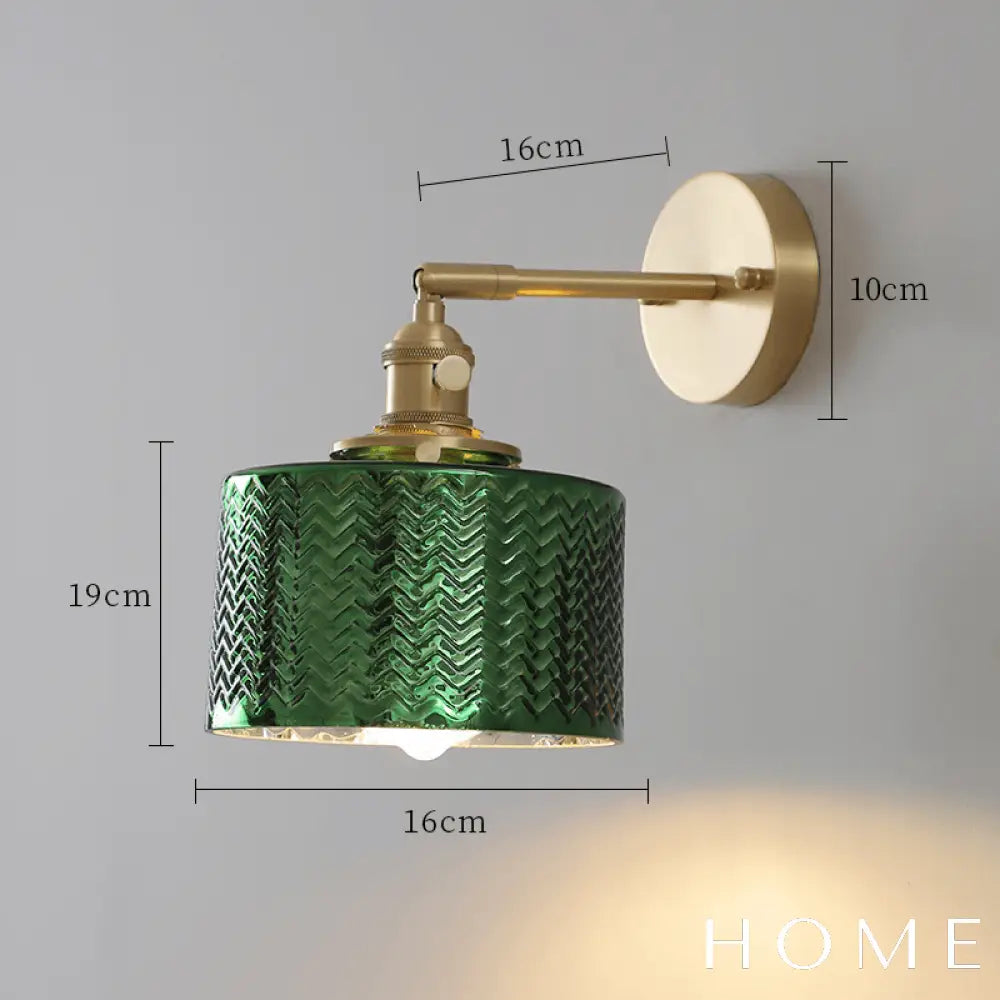 Arandela Vintage De Metal E Vidro Para Parede Verde Iluminação